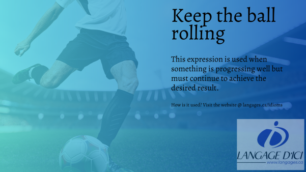 A soccer ball symbolizing the expression 'keep the ball rolling,' meaning to maintain momentum and continue progressing.