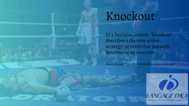 A 'knockout' illustrating one option's decisive win over others in business.