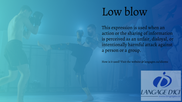 Two boxers in a ring during a match, one delivering a low blow below the belt.